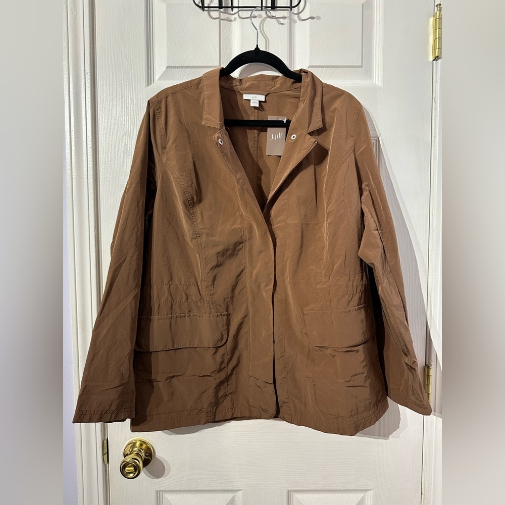 NWT J. Jill Brown Utility Jacket Relaxed Fit (M)
